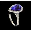 Image 4 : 3.37 ctw Tanzanite and Diamond Ring - 14KT White Gold