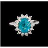 Image 2 : 3.15 ctw Apatite and Diamond Ring - 14KT White Gold