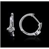 Image 2 : 14KT White Gold 0.03 ctw Diamond Earrings