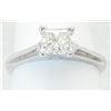 Image 1 : .84 ctw Certified Diamond Ring - 14KT White Gold
