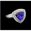 Image 1 : 14KT White Gold 2.09 ctw Tanzanite and Diamond Ring