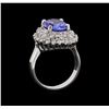 Image 4 : 3.60 ctw Tanzanite and Diamond Ring - 14KT White Gold
