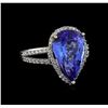 Image 1 : 7.11 ctw Tanzanite and Diamond Ring - 14KT White Gold