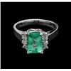 Image 2 : 2.78 ctw Emerald and Diamond Ring - 14KT White Gold