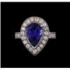 Image 2 : 14KT White Gold 3.30 ctw Tanzanite and Diamond Ring