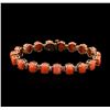 Image 1 : 14KT Rose Gold 16.91 ctw Coral and Diamond Bracelet