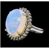 Image 1 : 14.58 ctw Opal and Diamond Ring - 14KT White Gold