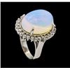 Image 4 : 14.58 ctw Opal and Diamond Ring - 14KT White Gold