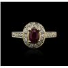 Image 2 : 14KT Yellow Gold 0.82 ctw Ruby and Diamond Ring