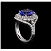 Image 4 : 3.98 ctw Tanzanite and Diamond Ring - 14KT White Gold