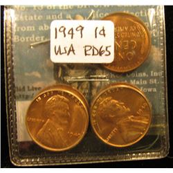 (5) 1949 Lincoln Cent MS-65