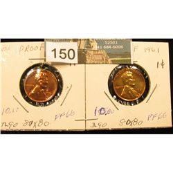 (2) 1961 Lincoln Cent PF-66