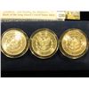 Image 2 : (3) Coins - 1883 84 & 85 O Morgan Federal Coin Repository Set; In Blue Velvet Case  MS-63