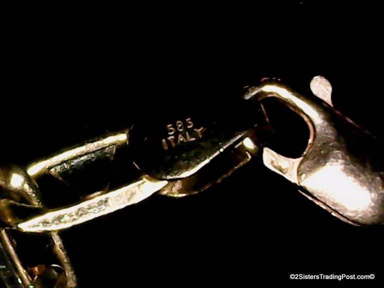 14K Yellow Italian Gold Anchor Chain Variation Neck Chain Stamped .585