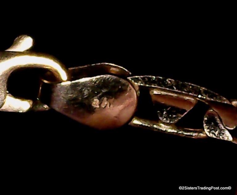 14K Yellow Italian Gold Anchor Chain Variation Neck Chain Stamped .585