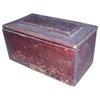 Image 1 : Wooden storage box, old red paint and chamfered top, 12H x 24W