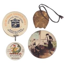 Robert, John & Rand Compact, Stuart's Shoes clicker (San Jose), Shoe Union tape measure & Allenite f