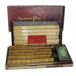 2 early complete price marker sets: Northwestern Stamp Works, c. 1910 & Superior Price Marker.