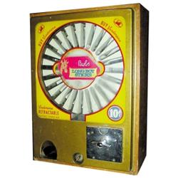 Coin operated ball pencil vender, c.1950, "Vendorama."