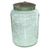 Image 1 : Large glass apothecary jar w/metal lid, 13"H.