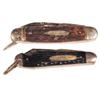 Image 1 : 2 Buster Brown Shoes pocket knives, both w/brown staghorn sides.