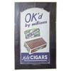 Image 1 : Litho on cdbd. sign for "Blue Ribbon Cigars." 17”W x 30”H.