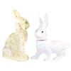 Image 1 : Lot of 2 rabbit candy containers:  one Jeannette Glass & one paper-mache marked  West Germany.