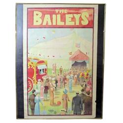 Litho on paper sign for "Bailey's Circus."20”W x 30”H.