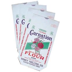 Lot of 4 Carnation Flour paper bags. 25”H.