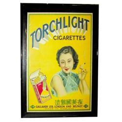 Litho on paper for "Torchlight Cigarettes," 15"W x 21"H.