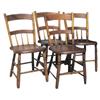 Image 1 : Set of 4 half spindle back country kitchen chairs.