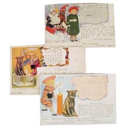 3 Buster Brown postcards w/Sheldon, Tipton & Postville, IA. adv., 1909 & 1912.