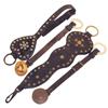 Image 1 : Lot of 4 horse straps:  3 w/hearts, 3 brass & 1 silver colored, 14" to 24"L.
