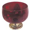 Image 1 : Ruby glass bowl with Gorham Sterling pedestal base, 6"H.