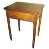 Image 1 : Walnut parlor/lamp table w/turned legs & chamfered drawer.