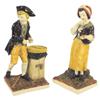 Image 1 : Painted chalkware couple, marked Borghese on paper sticker, 8"H.