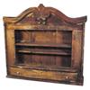 Image 1 : Pine hanging cupboard w/carved trim and drawer, 34"W x 33"H.