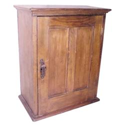 One door hanging pine cupboard, mortised construction, 21"W x 26"H.