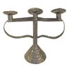 Image 1 : Old 3 candle candleholder, hammered design on base & arms, 11"H.