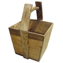 Dovetailed half feed bucket, unusual shape, 24" H.