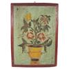 Image 1 : Highly decorated painted lid to candle box, great to display on wall, 14"W x 20"H.