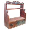 Image 1 : Hanging two shelf one drawer cupboard, hand carved & dovetailed, 21"H.