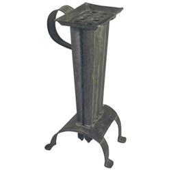Footed tin 8 candle mold w/handle. Great look, 12"H.