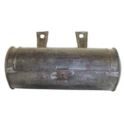Round hanging tin candle box, early 19th century, 10 3/4"L.