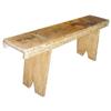 Image 1 : Old pine bench w/mortised top & splayed legs, 42"L x 17"H.