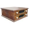 Image 1 : "Goff's Braid" two drawer spool cabinet, walnut/ash, 8" H.