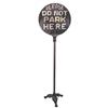 Image 1 : 1920's wood & iron "Do Not Park Here" standing sign, 51" H.