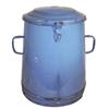 Image 1 : Large blue enameled bread pot, approximately 24" H.