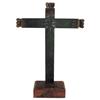 Image 1 : Primitive wooden cross, Southwestern, old red, green & gold paint, 16 1/2" H.