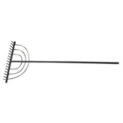 Early primitive wooden grass rake w/twig detail, 64" H.